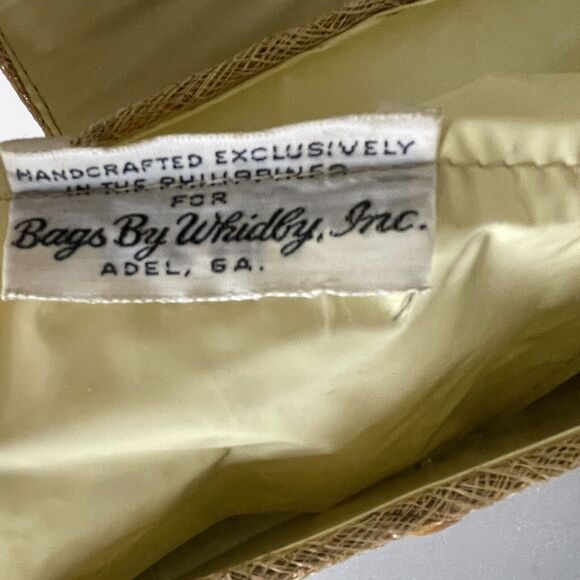 Vintage Handmade in Philippines Woven Straw Bag Pink Yellow Purple Flowers - Picture 11 of 12